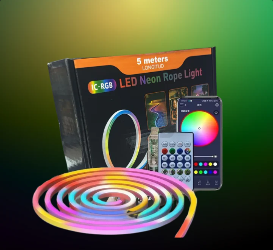 LED Strip Lights Neon Rope Light with Music Sync RGBIC 5M